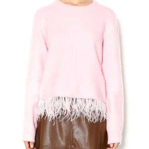 English Factory Pink Feather Sweater